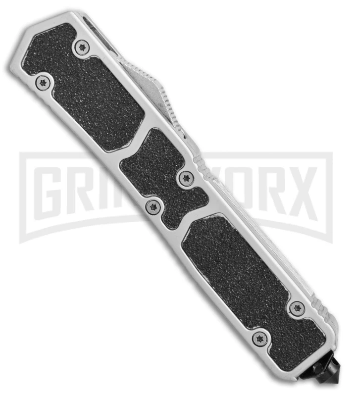 Delta Force Silver D/A OTF Automatic Knife - Black Plain - Image 2