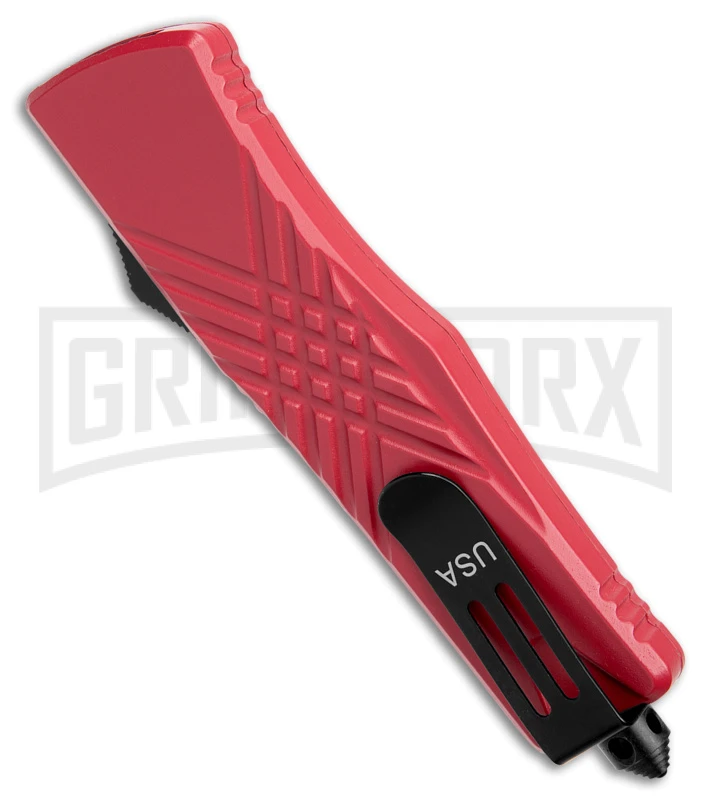 Demolisher OTF Automatic Knife Clip Point Red - Two Tone Plain - Image 3