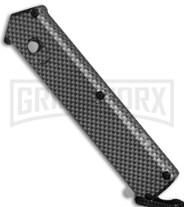 Elemental Reactor Sim. Carbon Fiber OTF Automatic Knife - Satin Plain - Image 2