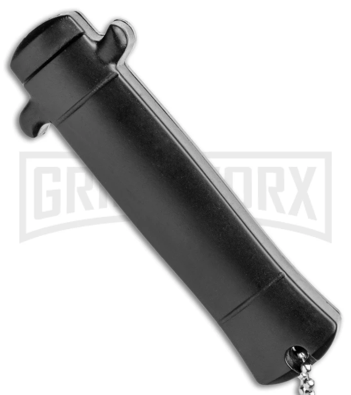 Enzo OTF Green/Black Automatic Keychain Knife - Satin Spear Point Plain - Image 3