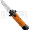Enzo OTF Orange/Black Automatic Keychain Knife - Satin Spear Point Plain