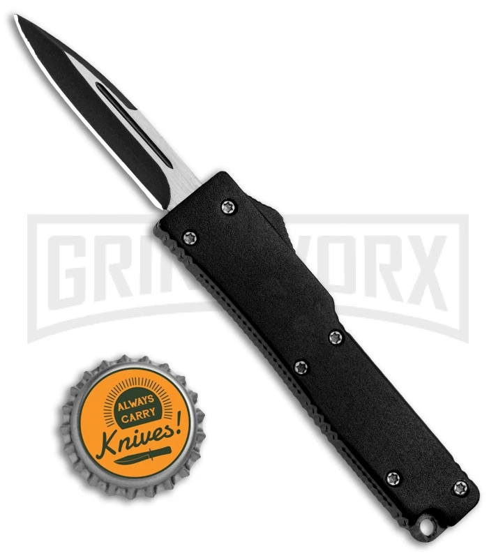 Firecracker Mini Black D/A OTF Automatic Knife - Two Tone Plain - Image 4