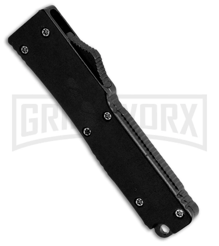 Firecracker Mini Black D/A OTF Automatic Knife - Two Tone Plain - Image 2