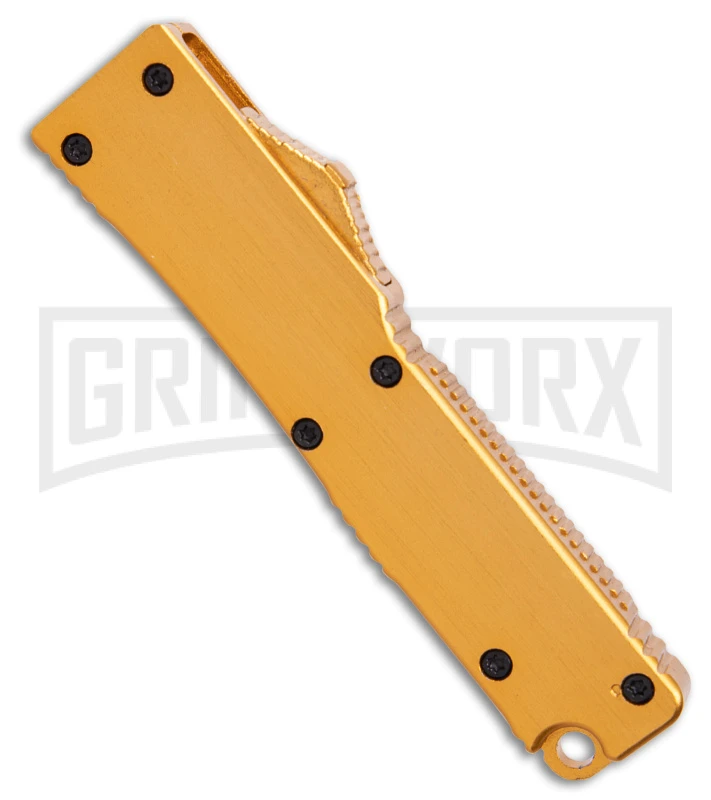 Firecracker Mini Gold D/A OTF Automatic Knife - Black Plain - Image 2