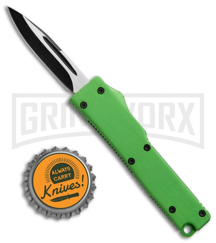 Firecracker Mini Venom Green D/A OTF Automatic Knife - Black Plain SB9337 - Image 4