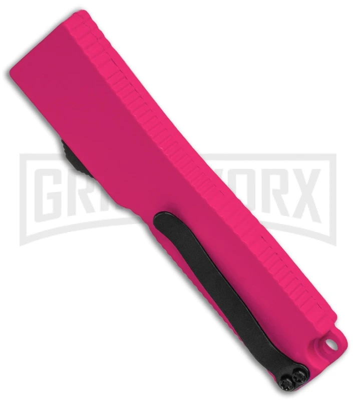 Firecracker Mini Pink D/A OTF Automatic Knife - Black Dagger - Image 3