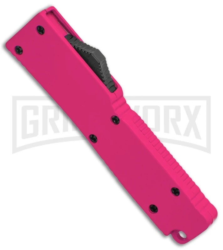 Firecracker Mini Pink D/A OTF Automatic Knife - Black Dagger - Image 2