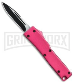Firecracker Mini Pink D/A OTF Automatic Knife - Black