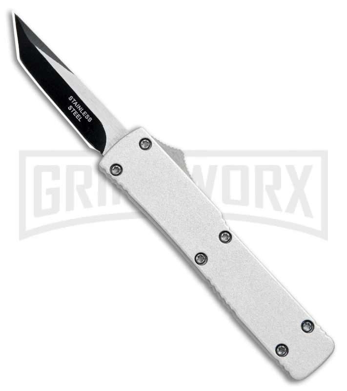 Firecracker Mini Silver D/A OTF Automatic Knife - Two Tone Tanto