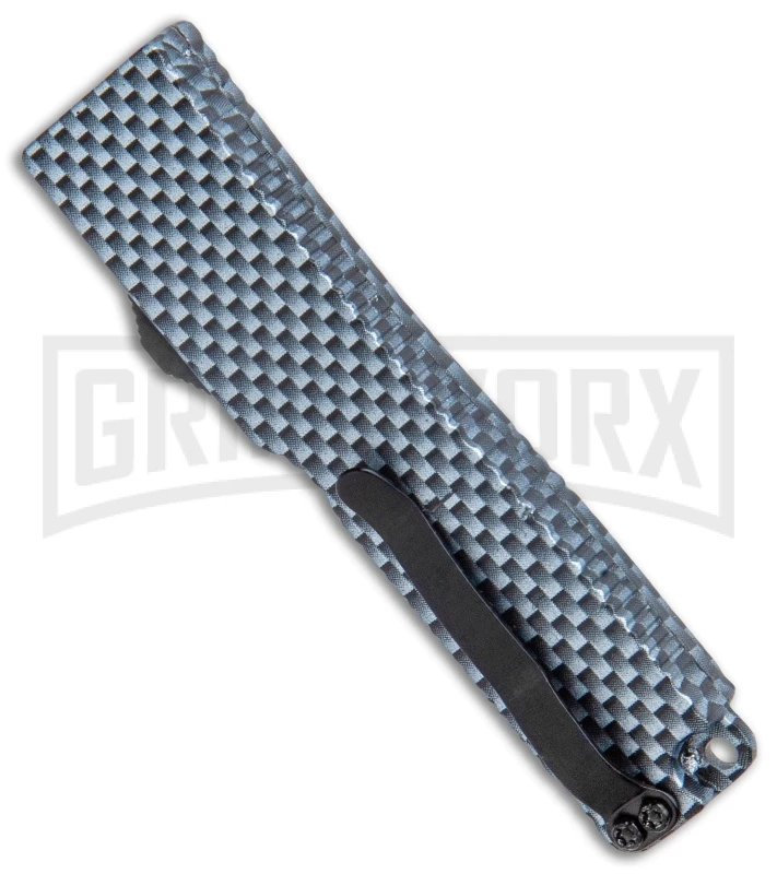 Firecracker Mini Sim Carbon Fiber D/A OTF Automatic Knife - Two Tone Tanto - Image 3