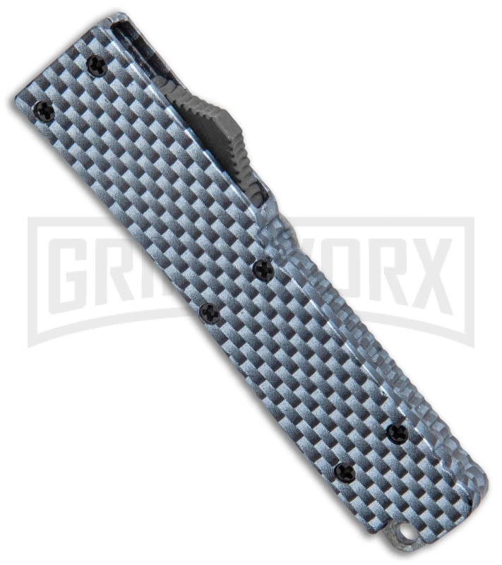 Firecracker Mini Sim Carbon Fiber D/A OTF Automatic Knife - Two Tone Tanto - Image 2