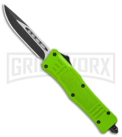 Atomic Defender Mini OTF Automatic Knife Zombie Green - Two Tone Drop Point