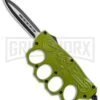 Green OTF Automatic Knuckle Knife Biker USA - Dagger Two-Tone