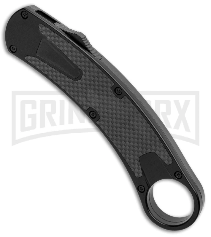 Karambit OTF-102 Black Carbon Fiber OTF Knife -Two-Tone Plain - Image 2