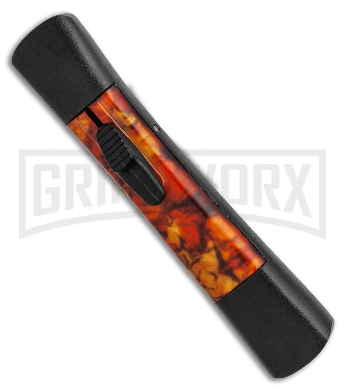 AKC Concord Autumn Camo OTF Flat Grind Automatic Knife - Black Plain - Image 2