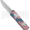 Lightning American Flag D/A OTF Automatic Knife - Satin Serr