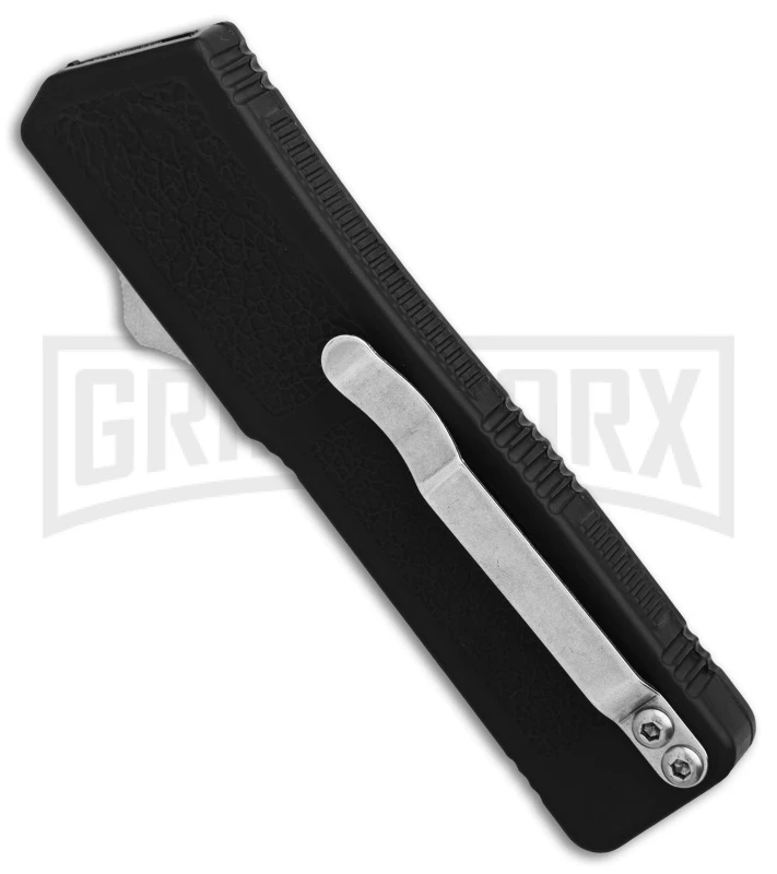 Lightning Black D/A OTF Automatic Knife - Dagger Two-Tone Serr - Image 2