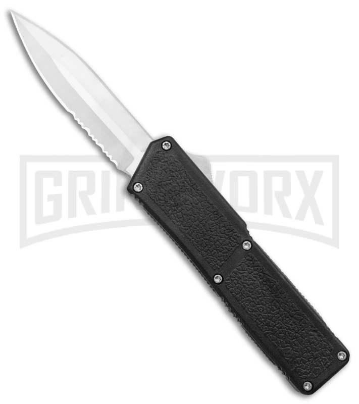 Lightning Black D/A OTF Automatic Knife - Satin Dagger Serr