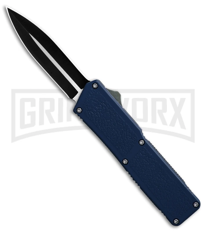 Lightning Blue D/A OTF Automatic Knife - Dagger Two-Tone Plain