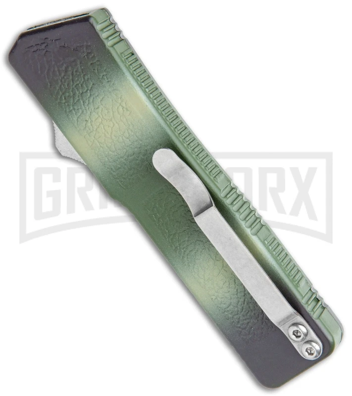 Lightning Camo D/A OTF Automatic Knife - Tanto Two Tone - Image 3