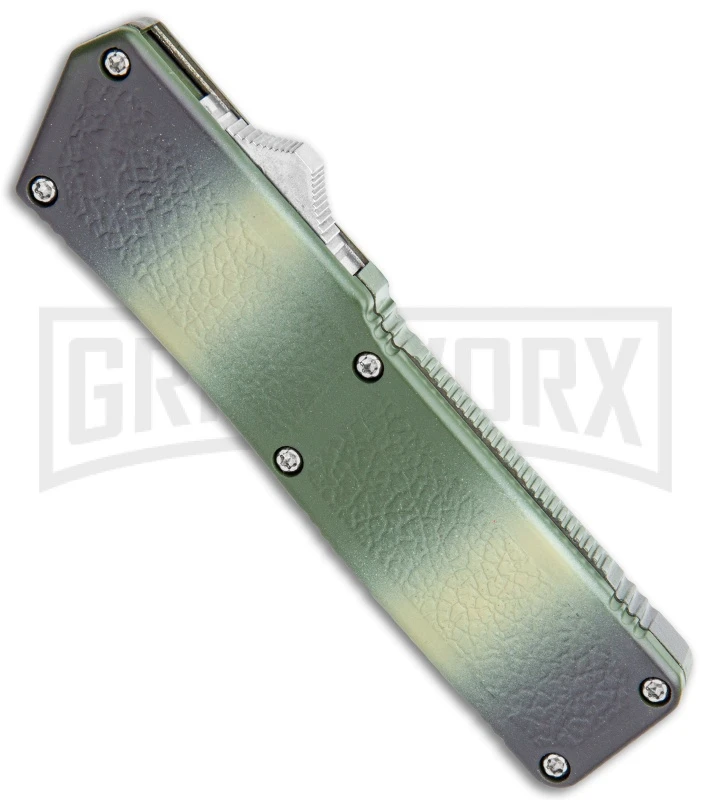 Lightning Camo D/A OTF Automatic Knife - Tanto Two Tone - Image 2
