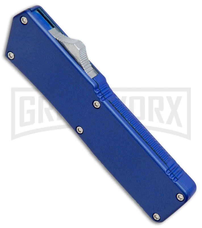 Lightning Blue D/A OTF Automatic Knife - Satin Serrated - Image 2