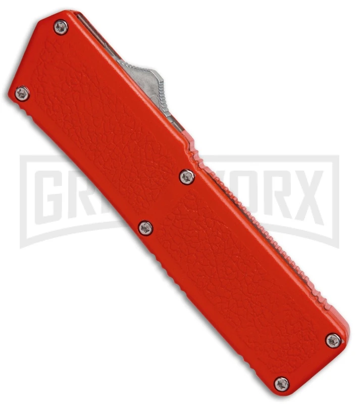 Lightning Red D/A OTF Automatic Knife - Dagger Black Plain - Image 2