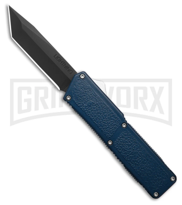 Lightning D/A Tanto OTF Automatic Knife Blue (3.25" Black)