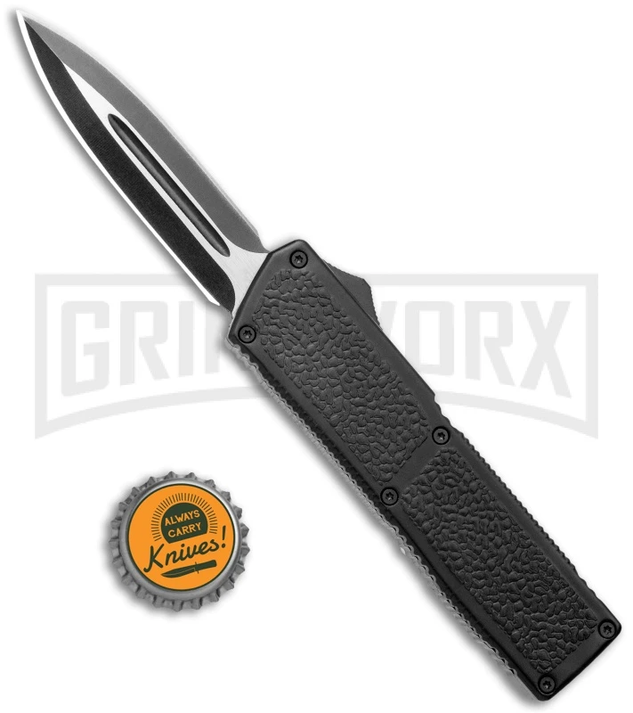 Lightning Elite Black D/A OTF Automatic Knife - Dagger Black Plain - Image 4