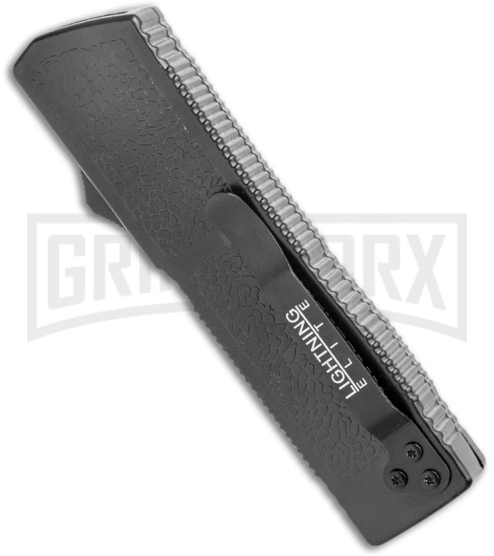 Lightning Elite Black D/A OTF Automatic Knife - Dagger Black Plain - Image 3