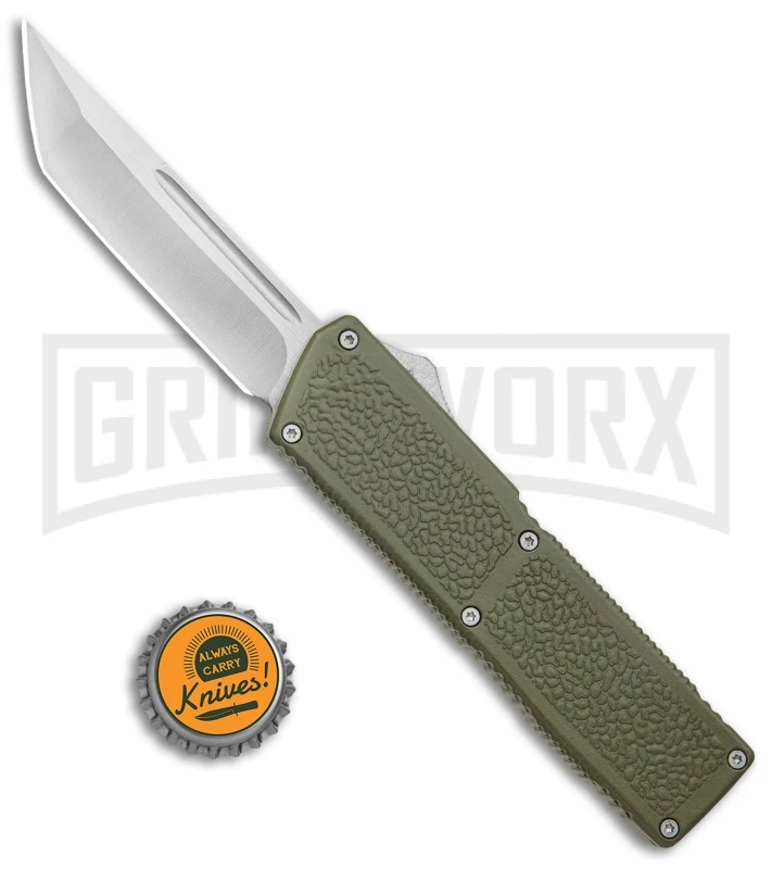 Lightning Elite OD Green D/A OTF Automatic Knife - Satin Tanto Plain - Image 4