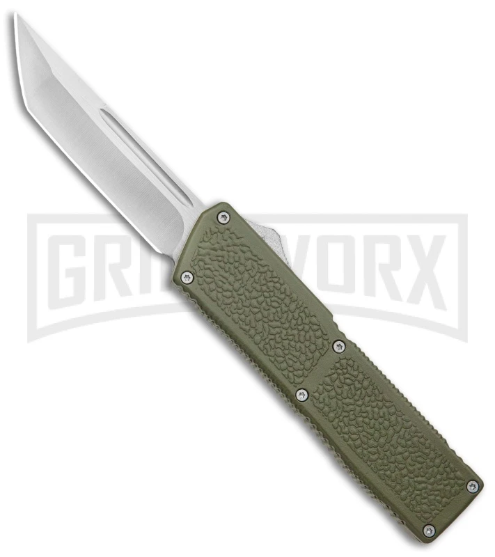 Lightning Elite OD Green D/A OTF Automatic Knife - Satin Tanto Plain