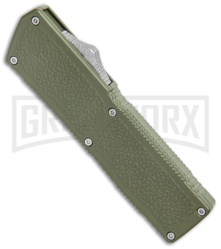 Lightning Elite OD Green D/A OTF Automatic Knife - Satin Tanto Plain - Image 2