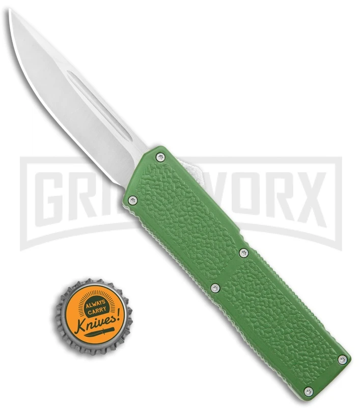 Lightning Elite Sage Green D/A OTF Automatic Knife - Drop Point Satin Plain - Image 4