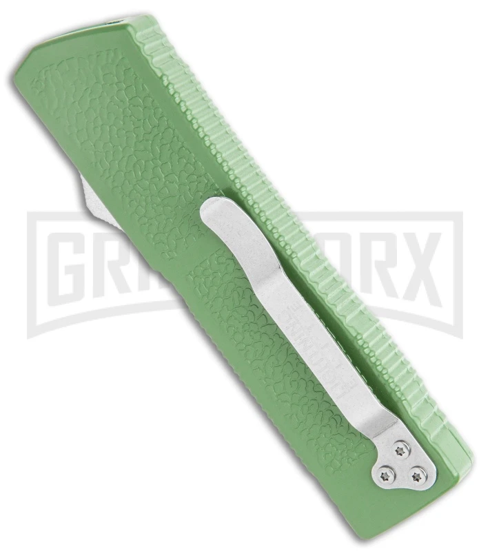 Lightning Elite Sage Green D/A OTF Automatic Knife - Drop Point Satin Plain - Image 3