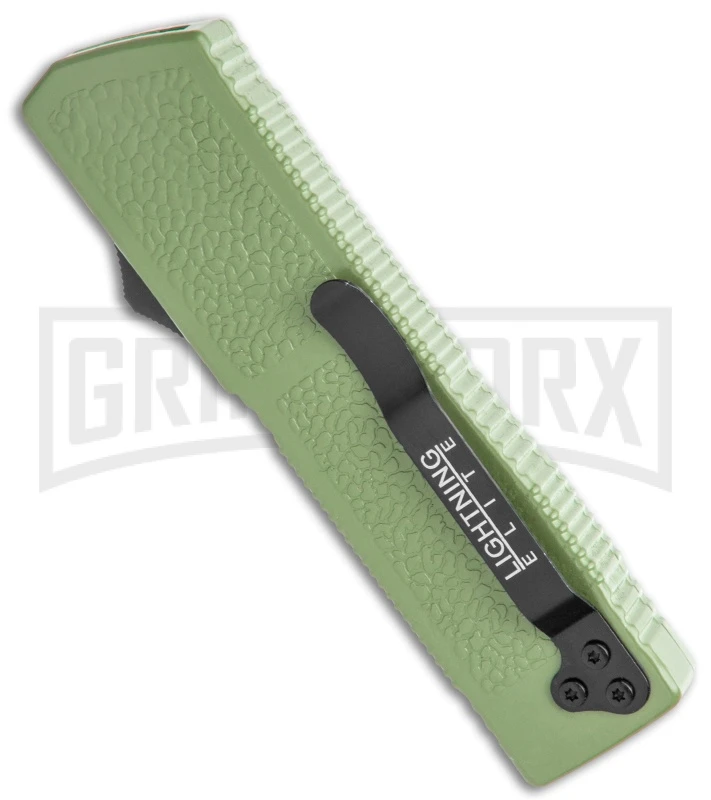 Lightning Elite Sage Green D/A OTF Automatic Knife - Drop Point Two Tone Plain - Image 3