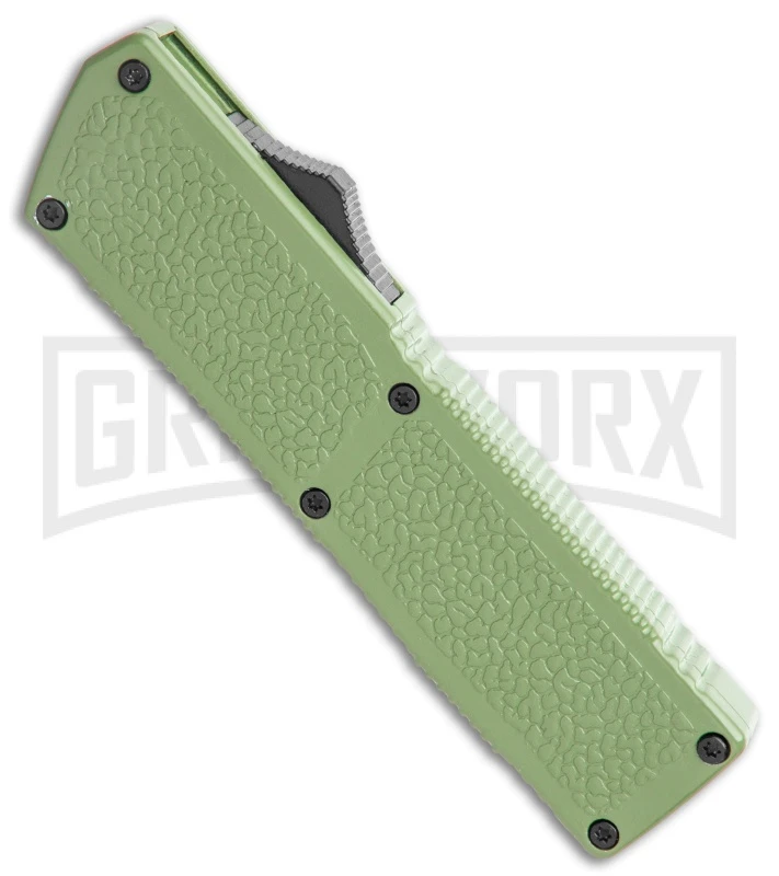 Lightning Elite Sage Green D/A OTF Automatic Knife - Drop Point Two Tone Plain - Image 2