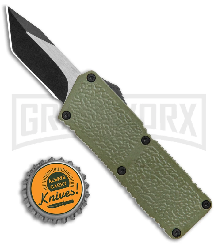 Lightning Fireball OD Green D/A OTF Automatic Knife - Tanto Black Plain - Image 4