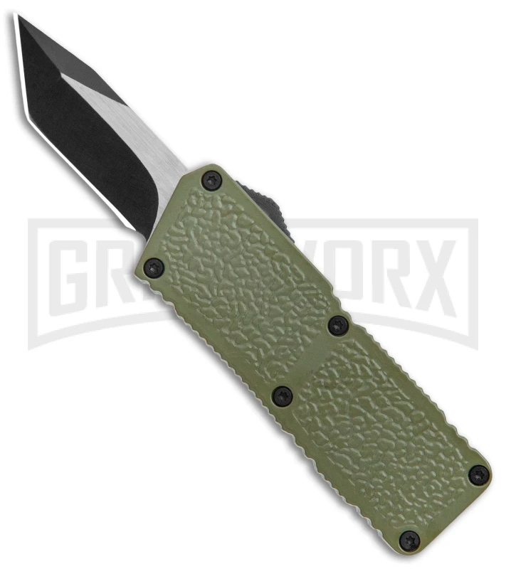 Lightning Fireball OD Green D/A OTF Automatic Knife - Tanto Black Plain