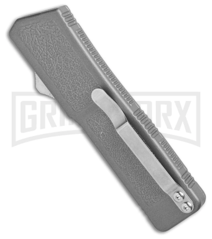 Lightning Gray D/A OTF Automatic Knife - Tanto Satin - Image 3