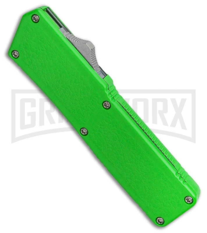 Lightning Green D/A OTF Automatic Knife - Two-Tone Serrated Drop Point - Image 2