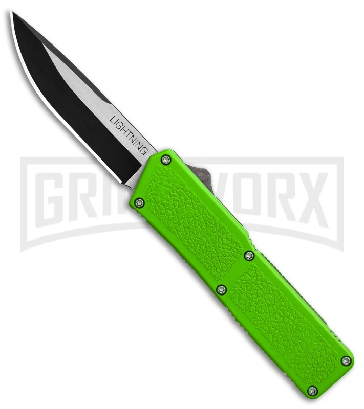 Lightning Green D/A OTF Automatic Knife - Two-Tone Plain