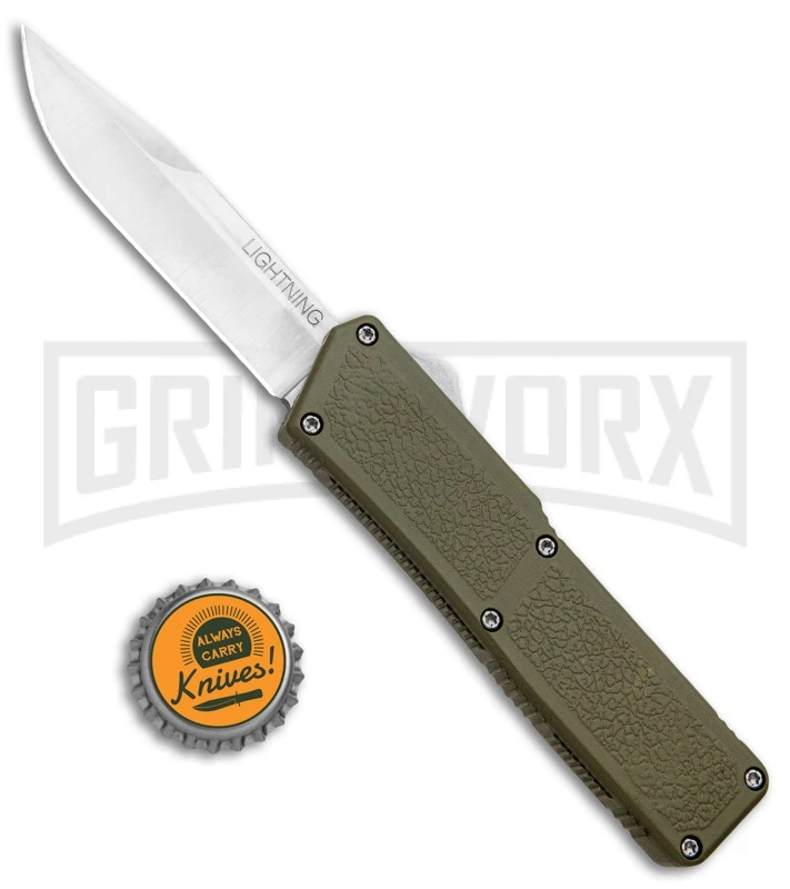 Lightning OD Green D/A OTF Automatic Knife - Clip Point Satin - Image 4