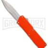 Lightning Orange D/A OTF Automatic Knife - Dagger Satin Serr
