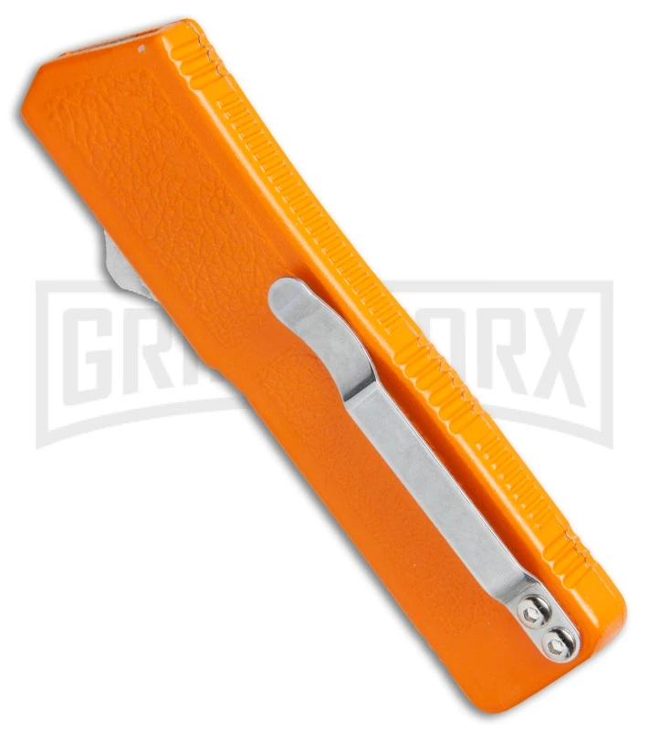 Lightning Orange D/A OTF Automatic Knife - Black Serr - Image 3