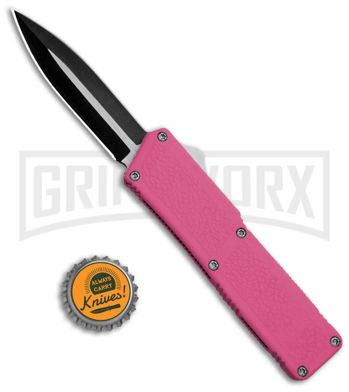 Lightning Pink D/A OTF Automatic Knife - Dagger Two-Tone - Image 4