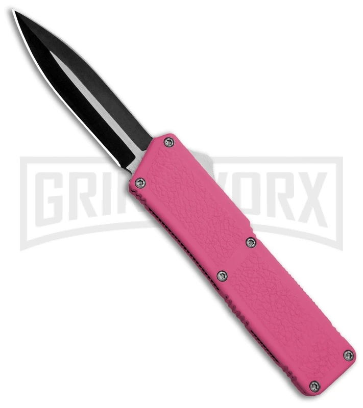Lightning Pink D/A OTF Automatic Knife - Dagger Two-Tone