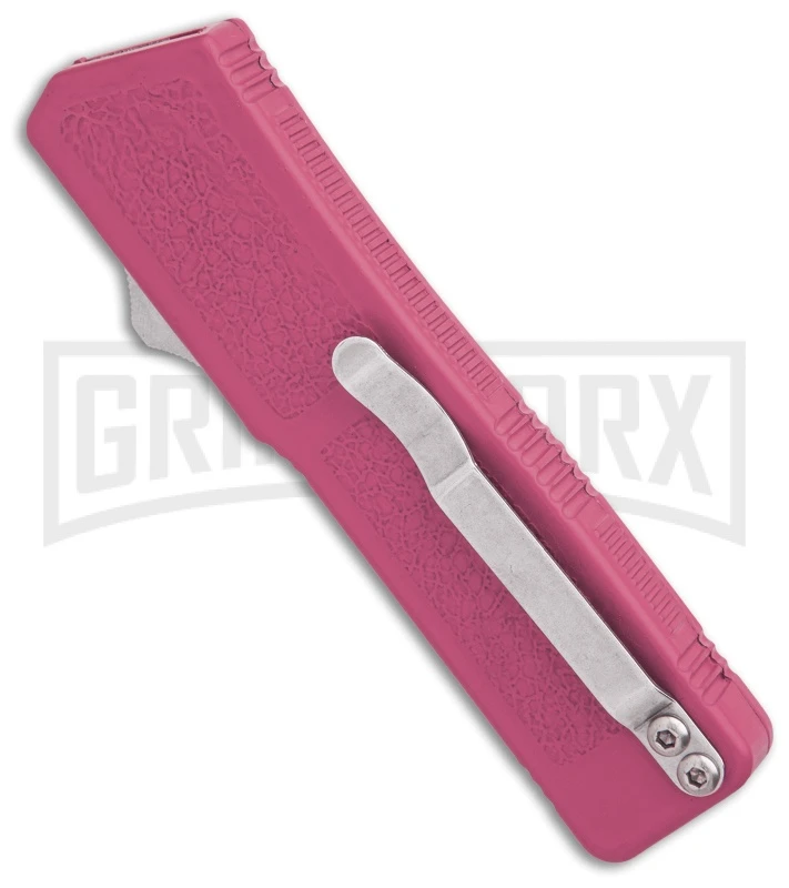 Lightning Pink D/A OTF Automatic Knife - Dagger Two-Tone - Image 3