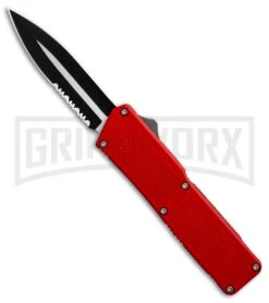 Lightning Red D/A OTF Automatic Knife - Dagger Two-Tone Serr 4TH18