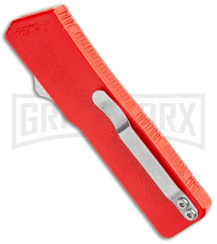 Lightning Red D/A OTF Automatic Knife - Tanto Satin - Image 3